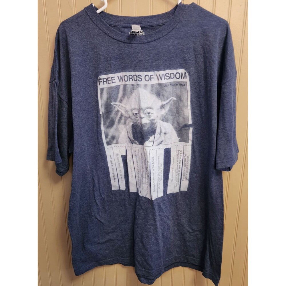 M&O Gold Star Wars Jedi Master Yoda "Free Words of Wisdom" Men T-Shirt Size XL